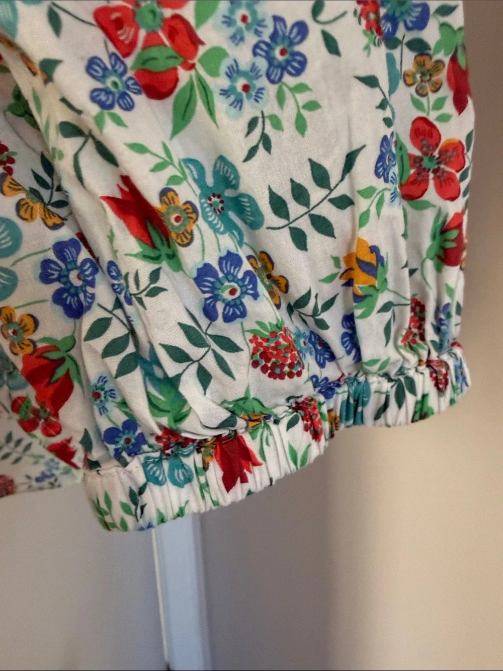 Liberty for J.Crew Off the Shoulder Cotton  Edenham Floral 3/4 Sleeve Size 12